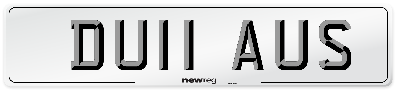 DU11 AUS Number Plate from New Reg